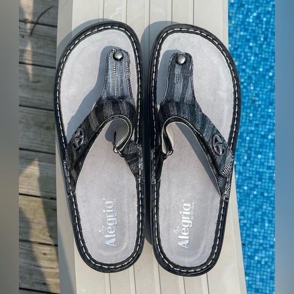 ALEGRIA Carina Circulate Sandal Size 11.5-12 / EU 42 Leather Thong Sandal - Picture 4 of 9